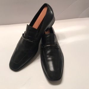 Hugo Boss Black Leather Slip on Loafers size 10